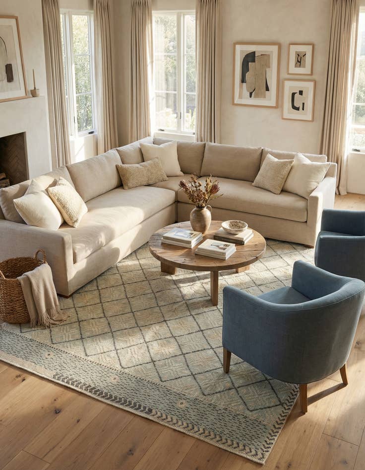 Detail image of 8' 9 x 12' 7  Hand Knotted Darya Wool Rug