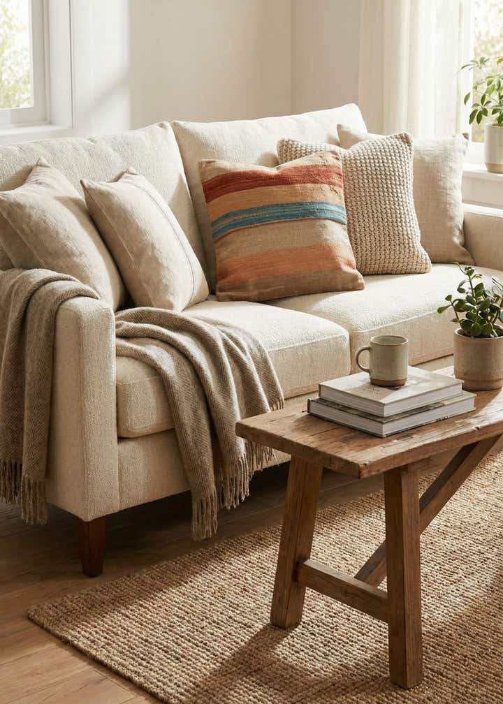 1' 6 x 1' 8 Hand Woven Pillow Wool Square Rug