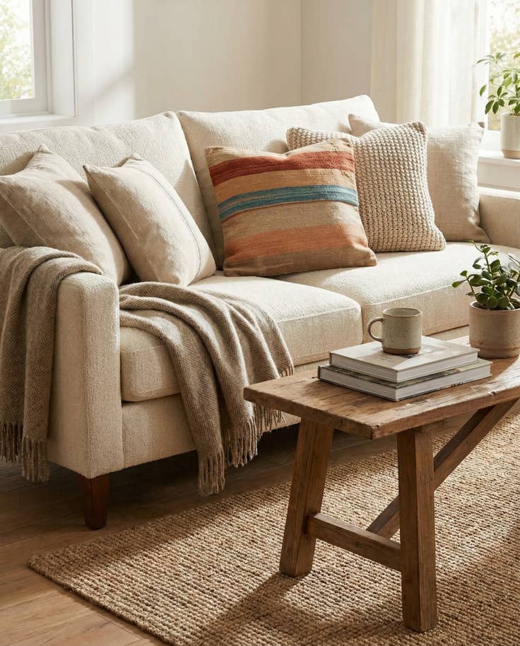 Detail image of 1' 6 x 1' 8 Hand Woven Pillow Wool Square Rug