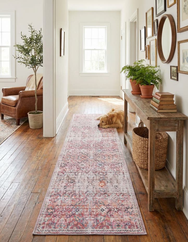 2' 7 x 12' Washable Nostalgia Runner Rug