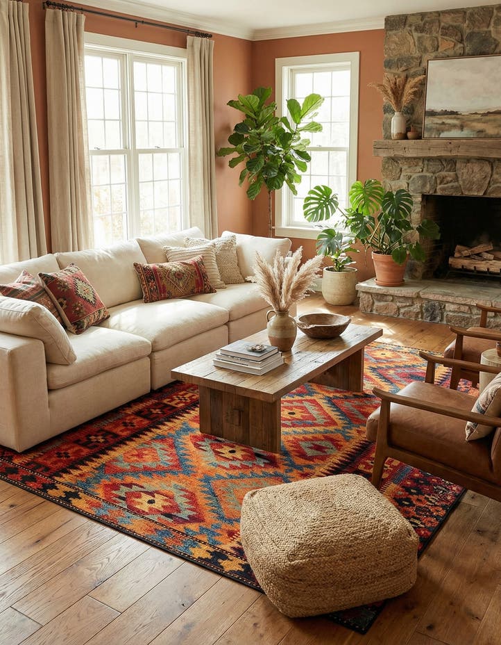 7' 10 x 11' Easy-Clean Tribal Indoor / Outdoor...