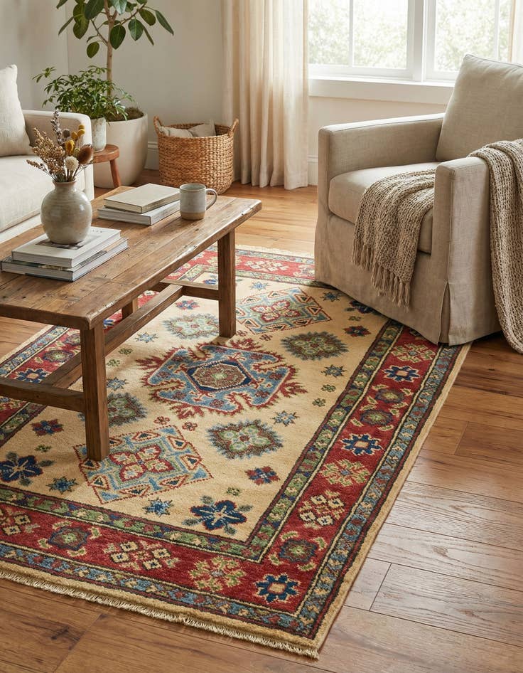 Detail image of 2' 8 x 4' 2  Hand Knotted Kazak Rug