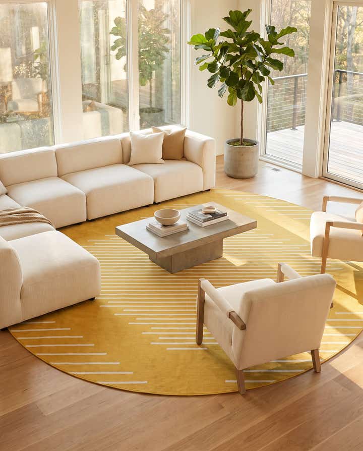 13' x 13' Easy-Clean Modern Indoor / Outdoor Round Rug