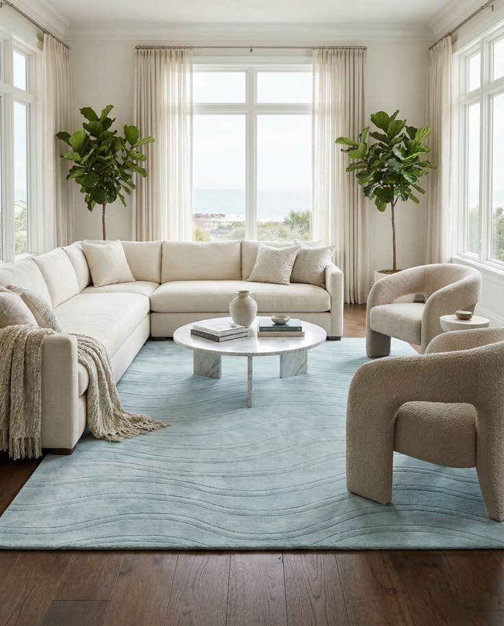 Detail image of 6' 9 x 9' 10 Hand Knotted Darya Wool Rug
