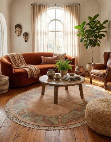 4' 1 x 6' Hand Knotted Tibet Wool Oval Rug