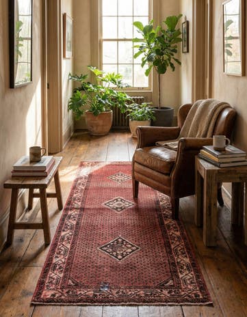 3' 5 x 9' 2 Hand Knotted Ultra Vintage Persian Wool Runner Rug