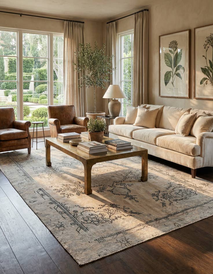 Detail image of 6' x 9' 5  Hand Knotted Ultra Vintage Persian Wool Rug