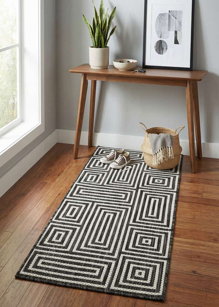 2' x 5' 3 Easy-Clean Modern Indoor / Outdoor Runner Rug