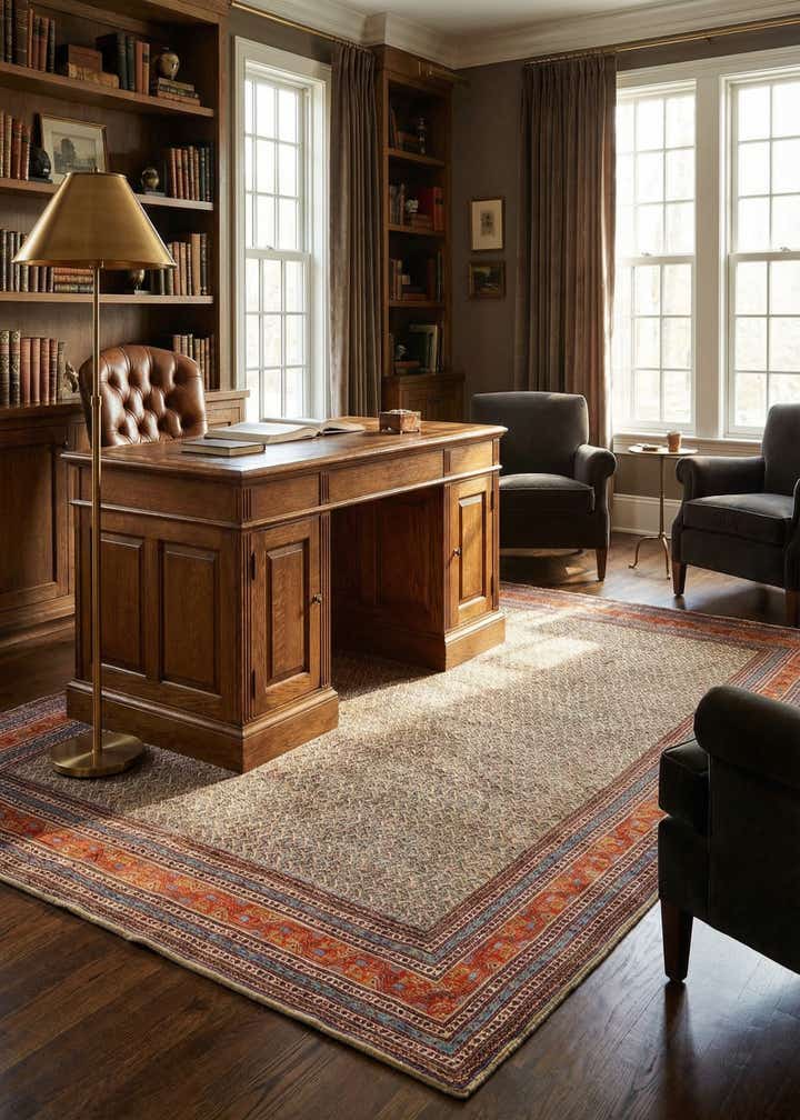 8' 1 x 11' 5 Hand Knotted Mir Wool Rug