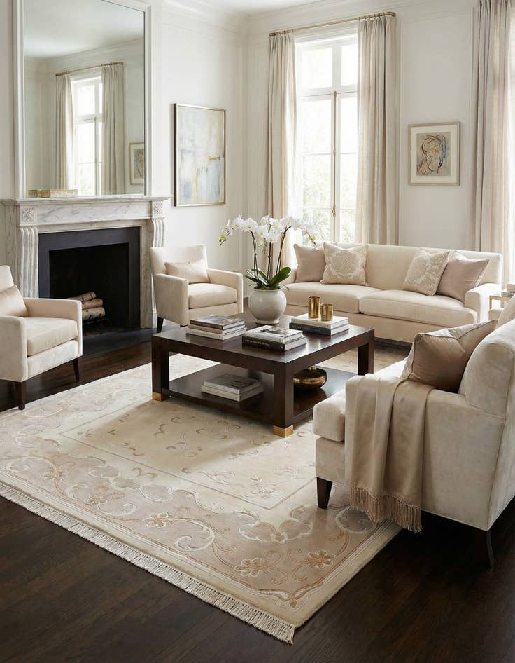 Detail image of 5' 8 x 8'  Hand Knotted Darya Rug