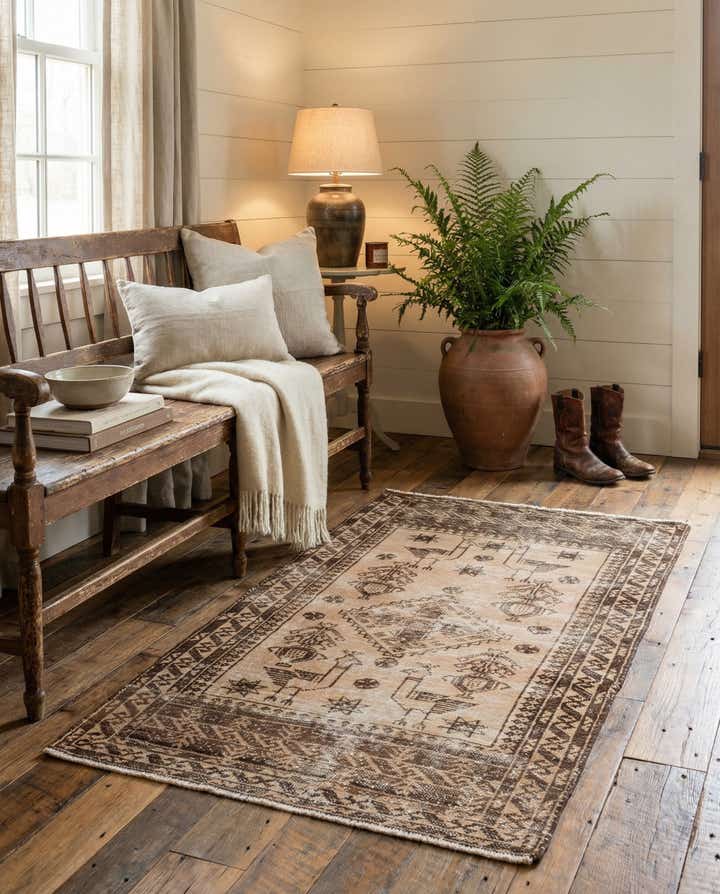 75cm x 130cm Hand Knotted Ultra Vintage Persian Wool Rug
