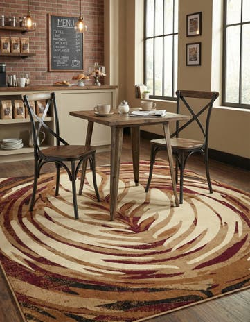 Beige Cafe Square Rug