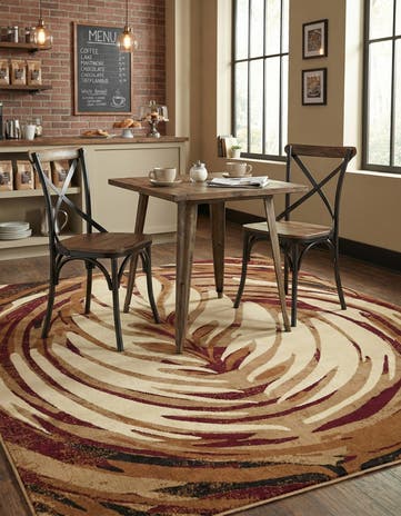 Beige Cafe Square Rug