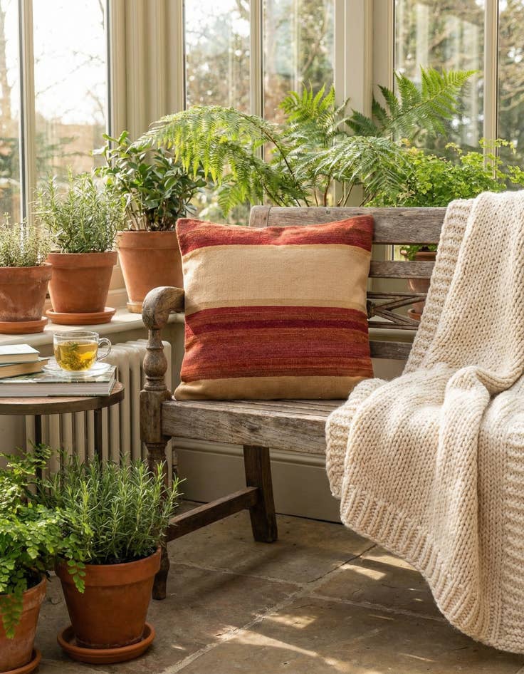 Detail image of 2' 4 x 2' 5  Hand Woven Pillow Wool Square Rug