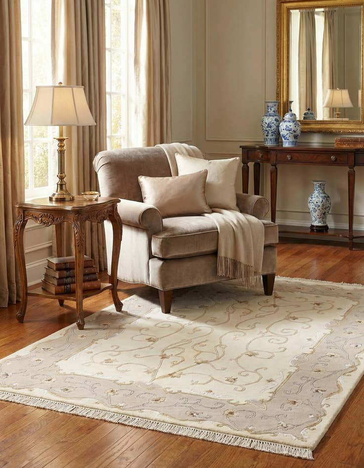 Detail image of  4' x 6' 1  Hand Knotted Darya Wool Rug