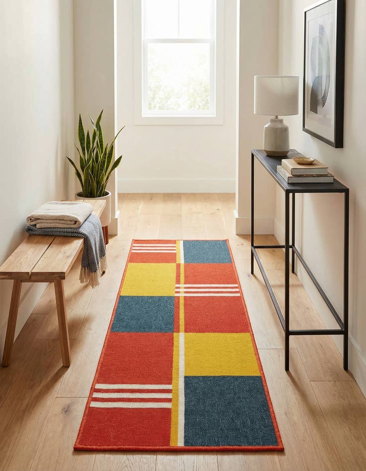 Detail image of 2' x 5' Easy-Clean Modern Indoor / Outdoor Runner Rug