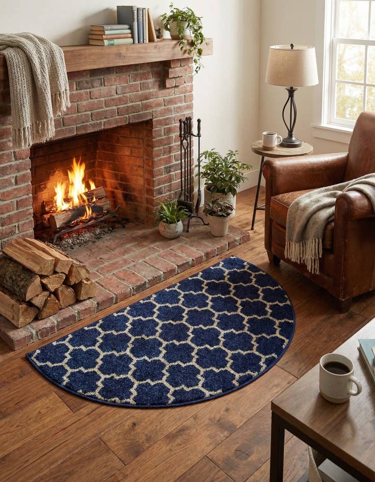 Detail image of  2' 2 x 3' 7 Lattice Hearth Rug