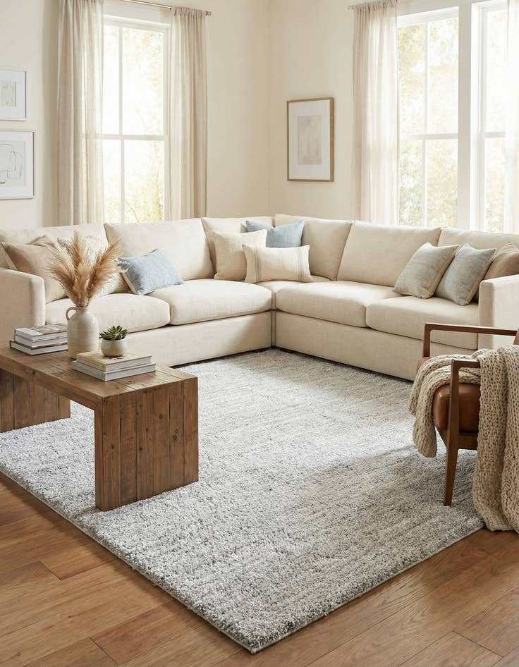 Detail image of 7' 10 x 7' 10 Jill Zarin Shaggy Chic Square Rug