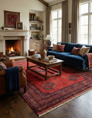 6' 8 x 9' 9 Ersari Afghan Wool Rug
