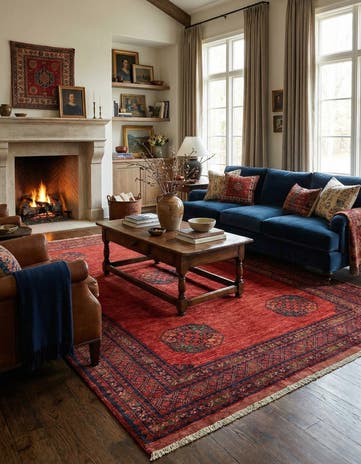 6' 8 x 9' 9 Ersari Afghan Wool Rug