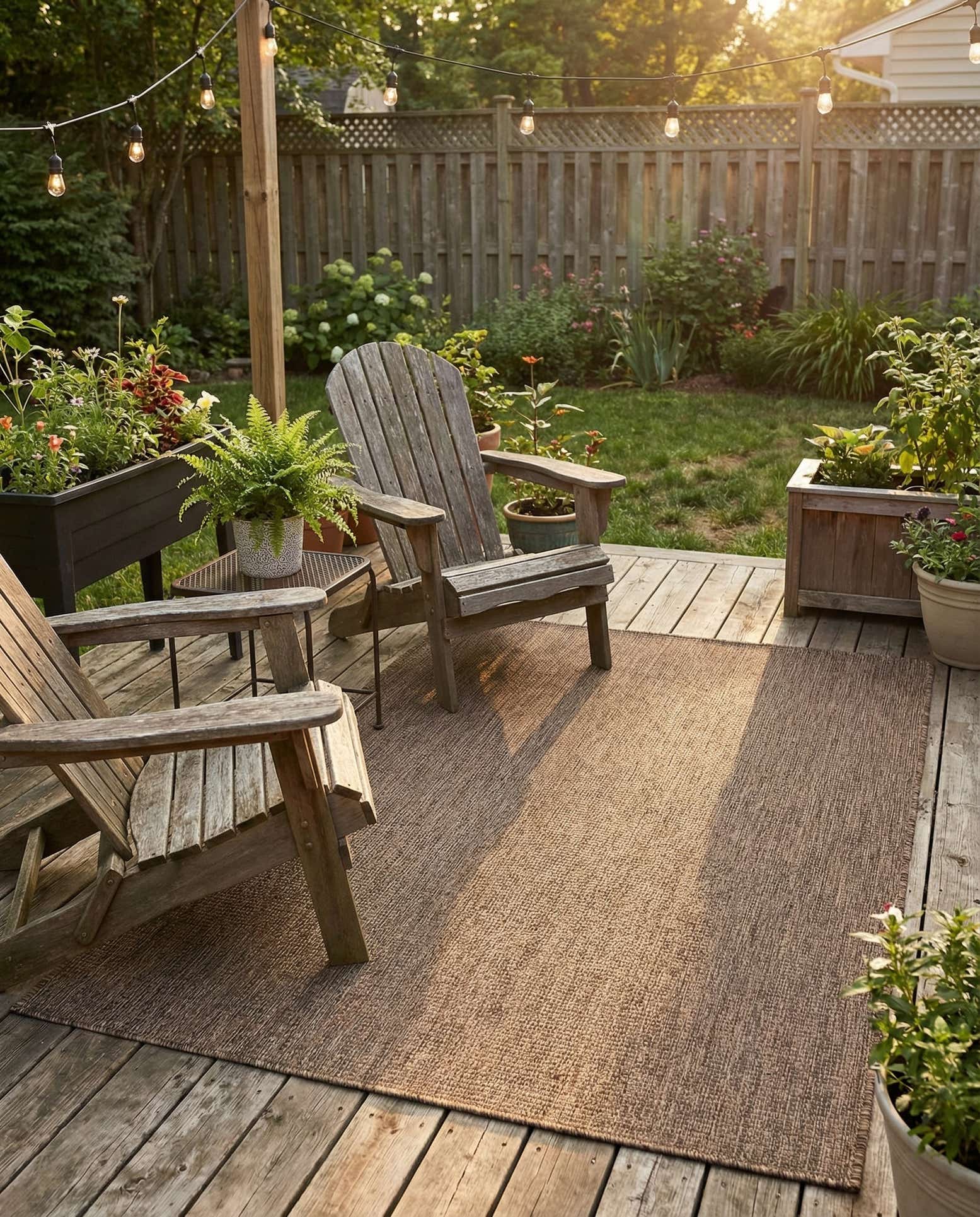 4' x 6' Easy-Clean Solid Indoor / Outdoor Rug