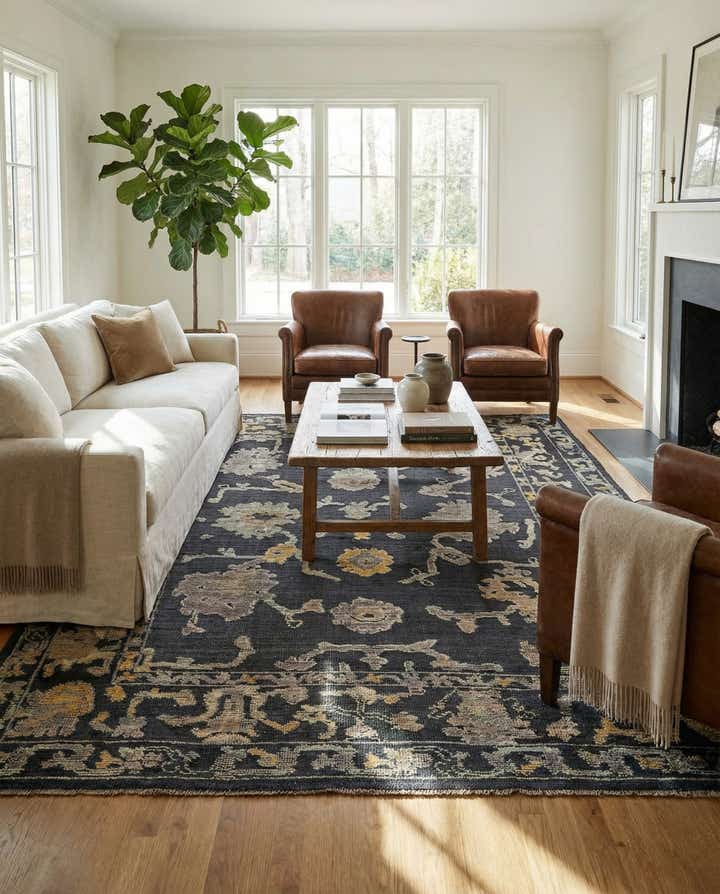 8' 1 x 10' 3 Hand Knotted Oushak Wool Rug