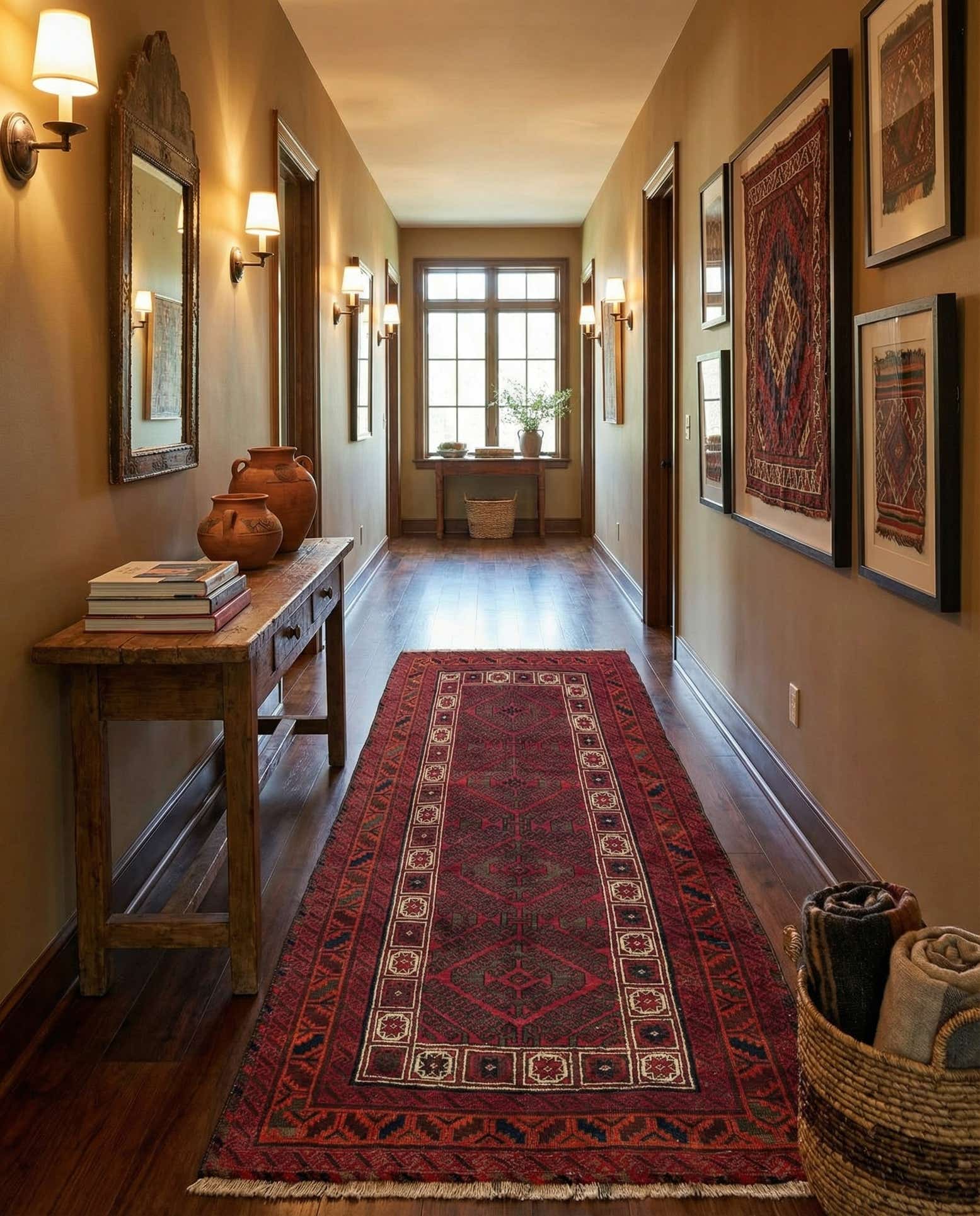 4' 3 x 8' 4 Hand Knotted Balouch Oriental Wool Runner Rug