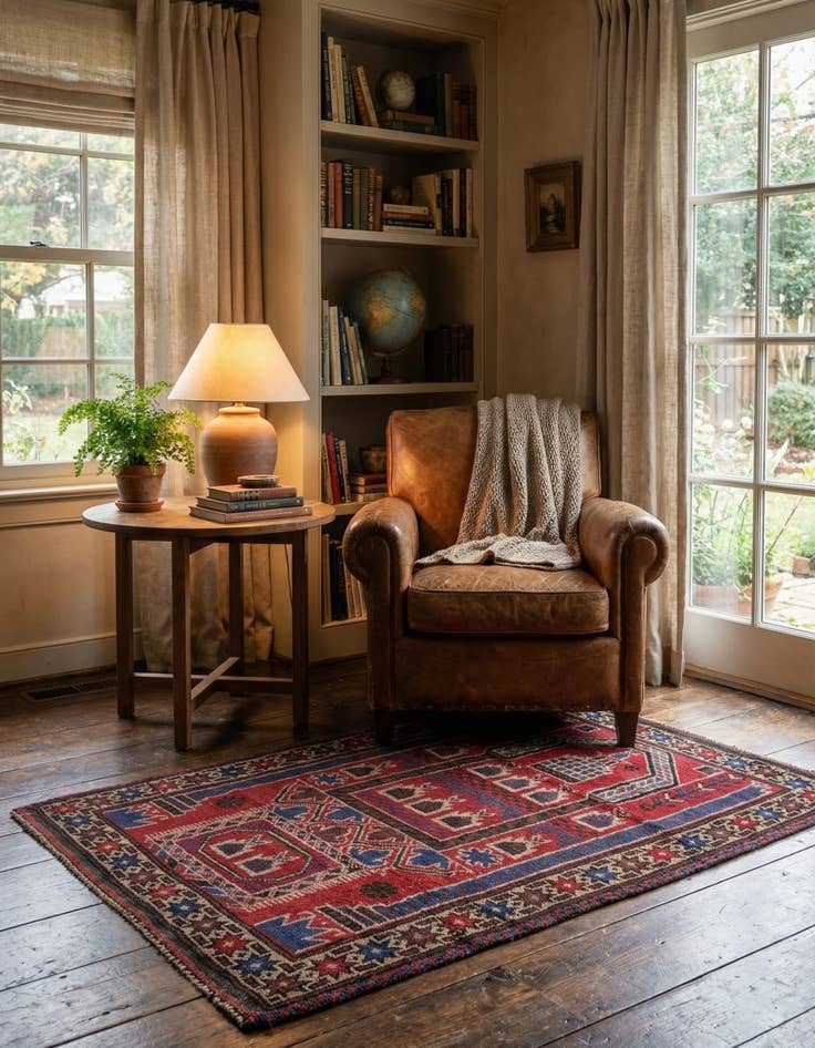 Detail image of  3' x 4' 8  Hand Knotted Balouch Persian Wool Rug