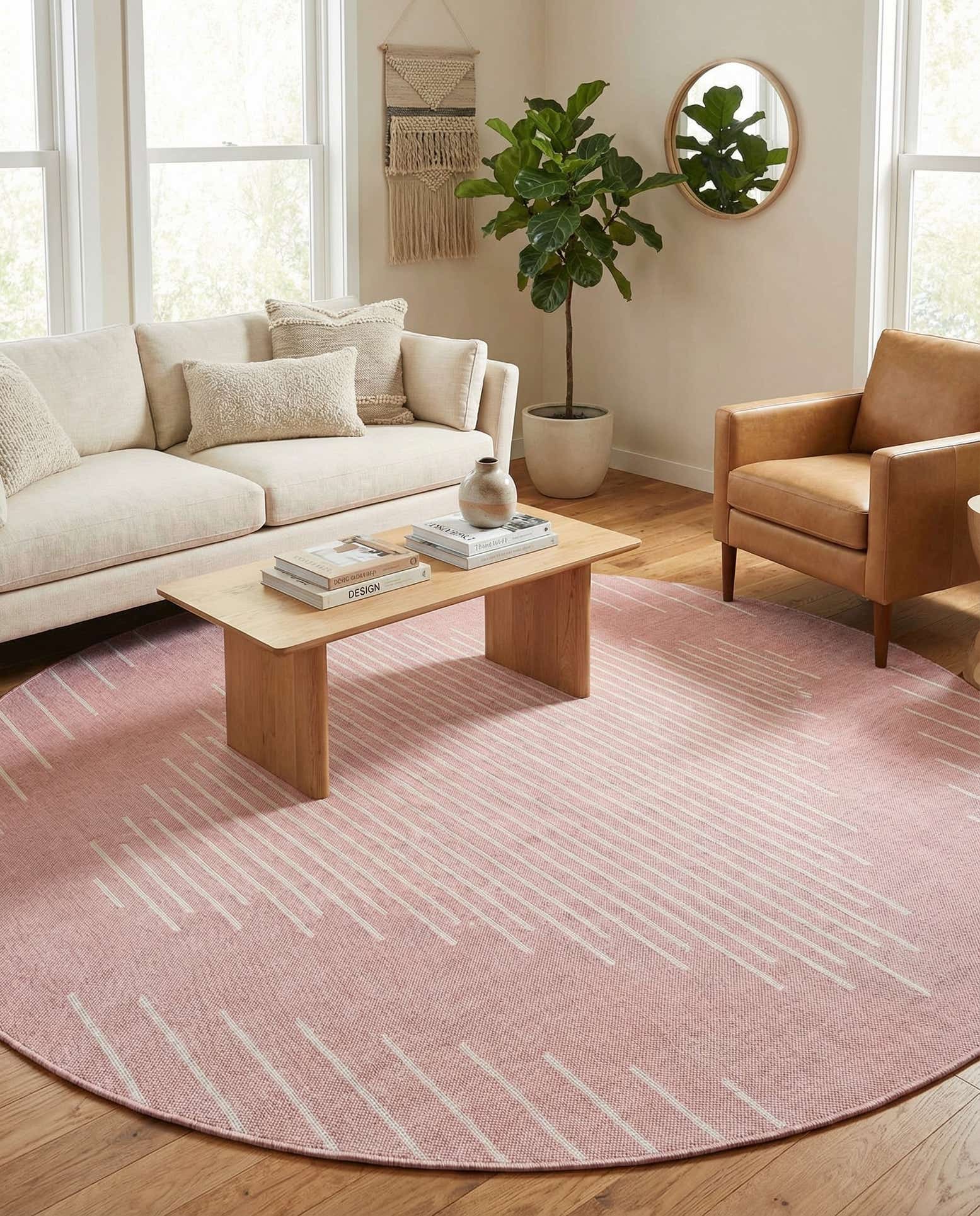 10' 8 x 10' 8 Easy-Clean Modern Indoor / Outdoor Round Rug