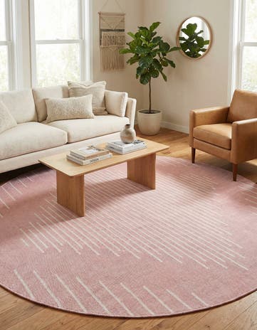10' 8 x 10' 8 Easy-Clean Modern Indoor / Outdoor Round Rug