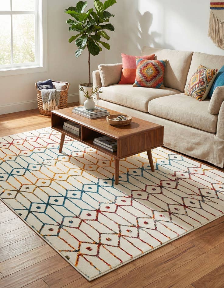 Detail image of 4' x 6' Lattice Trellis Rug