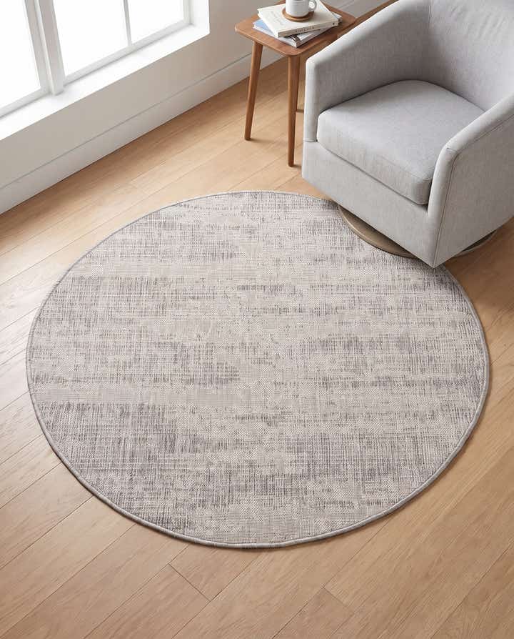 4' x 4' Easy-Clean Modern Indoor / Outdoor Round Rug