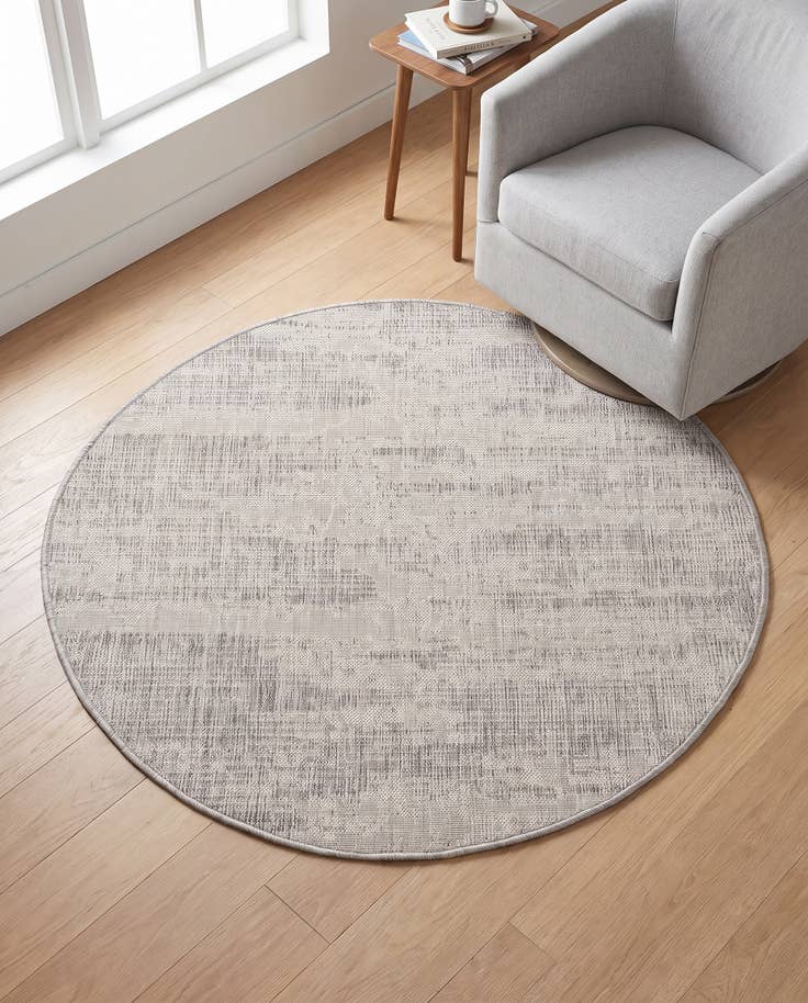 Detail image of 4' x 4' Easy-Clean Modern Indoor / Outdoor Round Rug