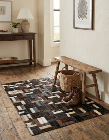 2' x 3' Cowhide Leather Rug
