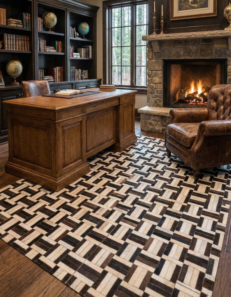 Detail image of  5' 4 x 8' 2 Cowhide Rug