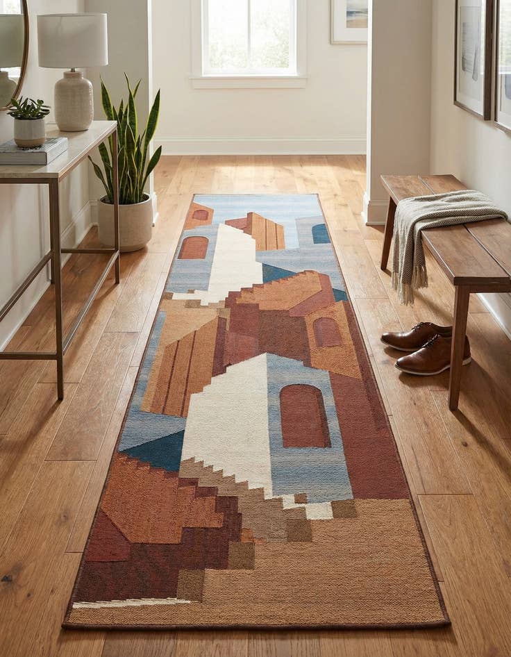 Detail image of 2' 7 x 12'  Washable Modern Indoor / Outdoor Runner Rug