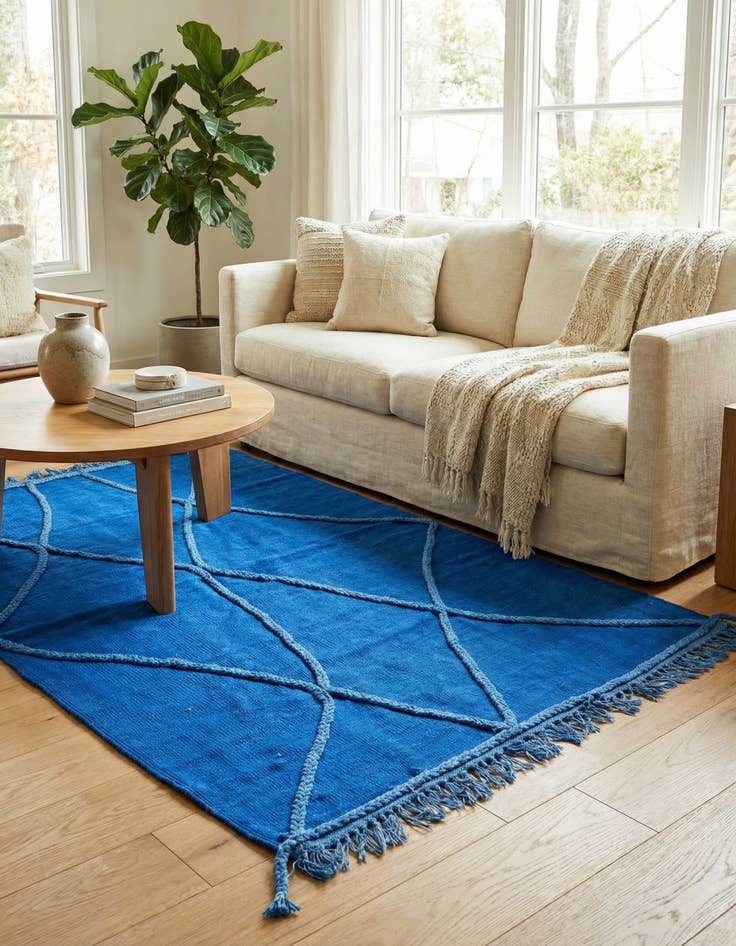 Detail image of 3' 4 x 5' 1  Hand Woven Kilim Modern Wool Rug