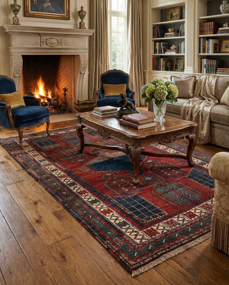 Detail image of 4' 8 x 7' 10 Kazak Rug
