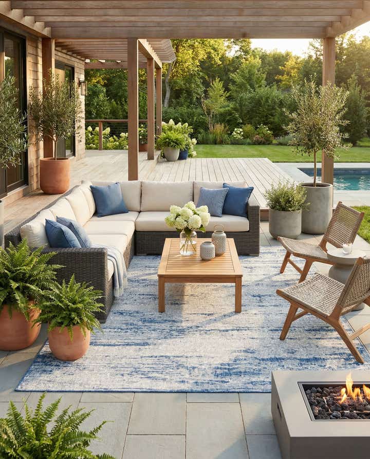 9' x 12' Easy-Clean Modern Indoor / Outdoor Rug