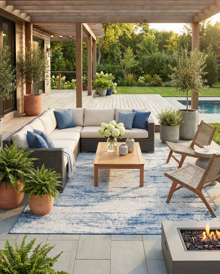 Detail image of 9' x 12' Easy-Clean Modern Indoor / Outdoor Rug