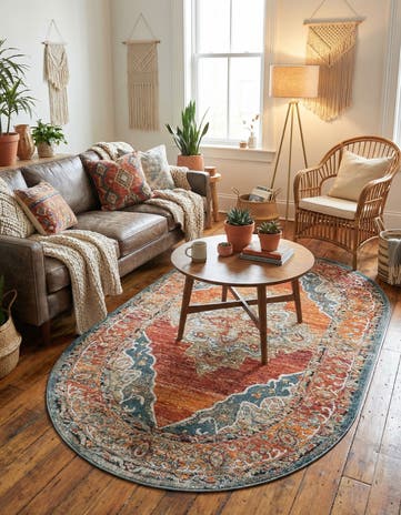Rust Red Isabella Oval Rug