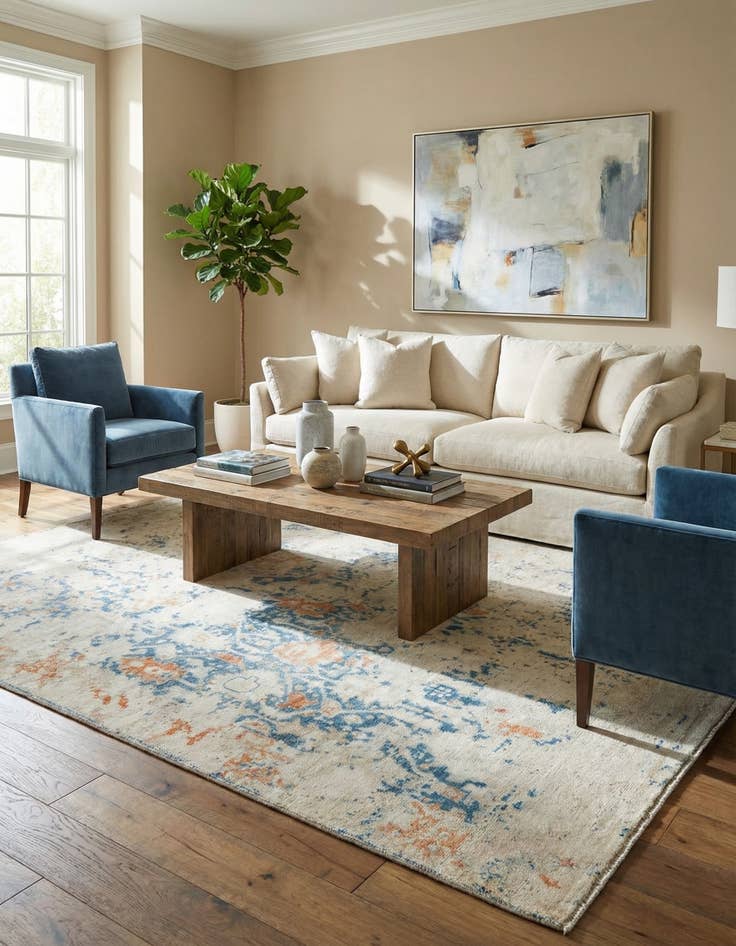 Detail image of  9' 1 x 11' 7  Hand Knotted Oushak Wool Rug