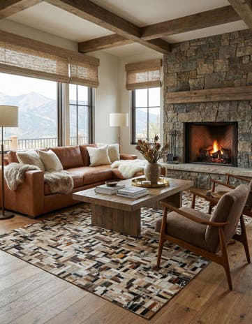 5' x 7' 11 Cowhide - Patchwork Rug
