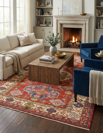 5' 7 x 8' 5 Hand Knotted Kazak Oriental Rug