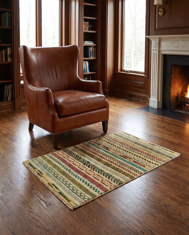 2' 8 x 4' Hand Knotted Modern Ziegler Rug