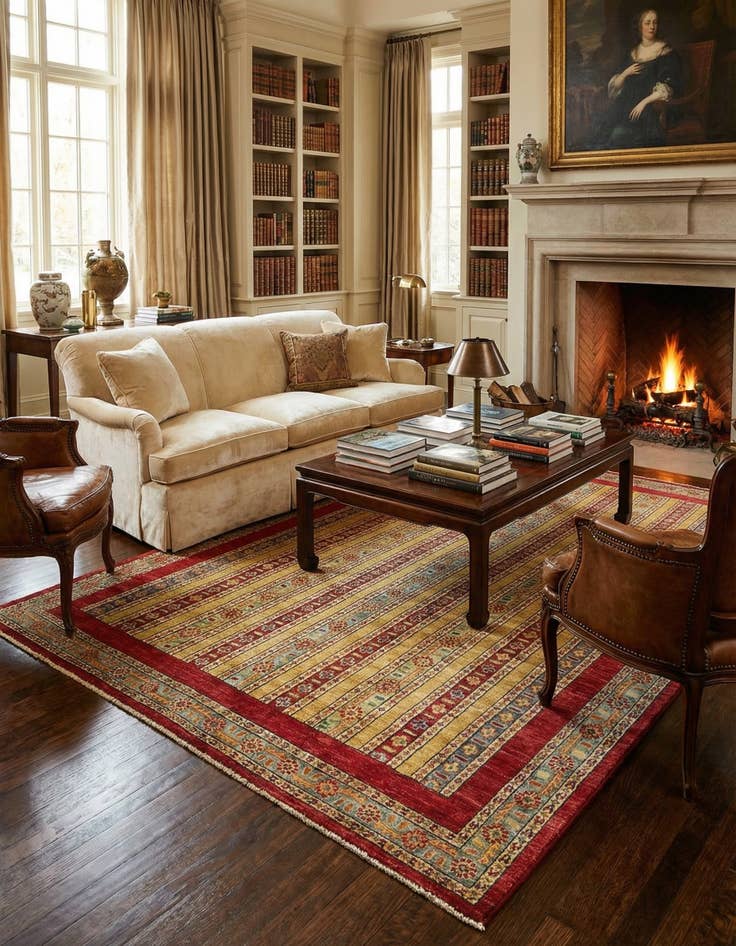 Detail image of 5' 2 x 7'  Hand Knotted Ariana Ziegler Rug