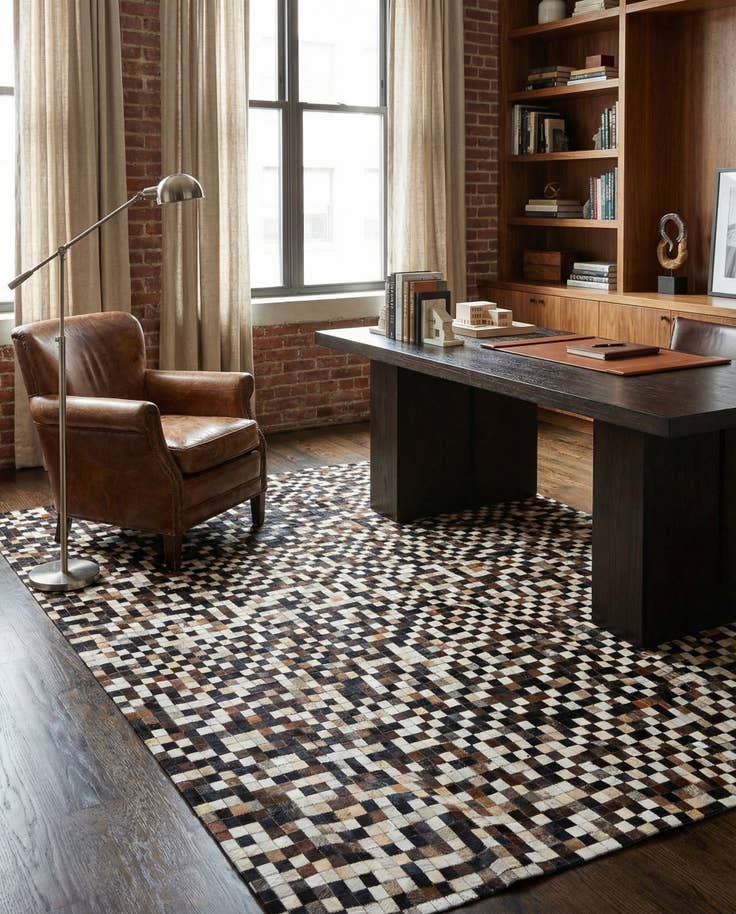 Detail image of 8' x 10' 1 Cowhide Leather Rug