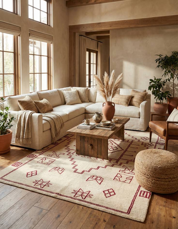 Detail image of 5' 5 x 8'  Hand Knotted Darya Wool Rug