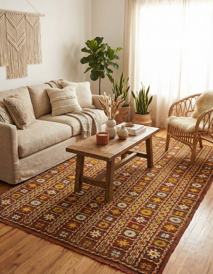 Detail image of 4' 5 x 8' 2  Hand Knotted Moroccan Wool Runner Rug