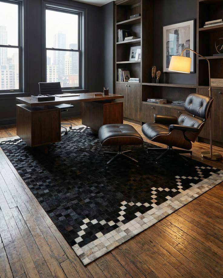 Detail image of 5' 1 x 8' Cowhide - Patchwork Rug